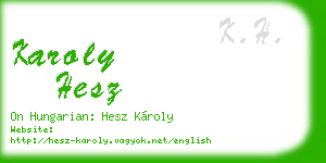 karoly hesz business card