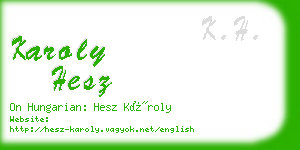 karoly hesz business card